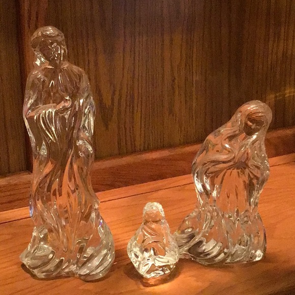 Lenox Holiday Lenox Genuine Lead Crystal Nativity 3 Piece Set Mint